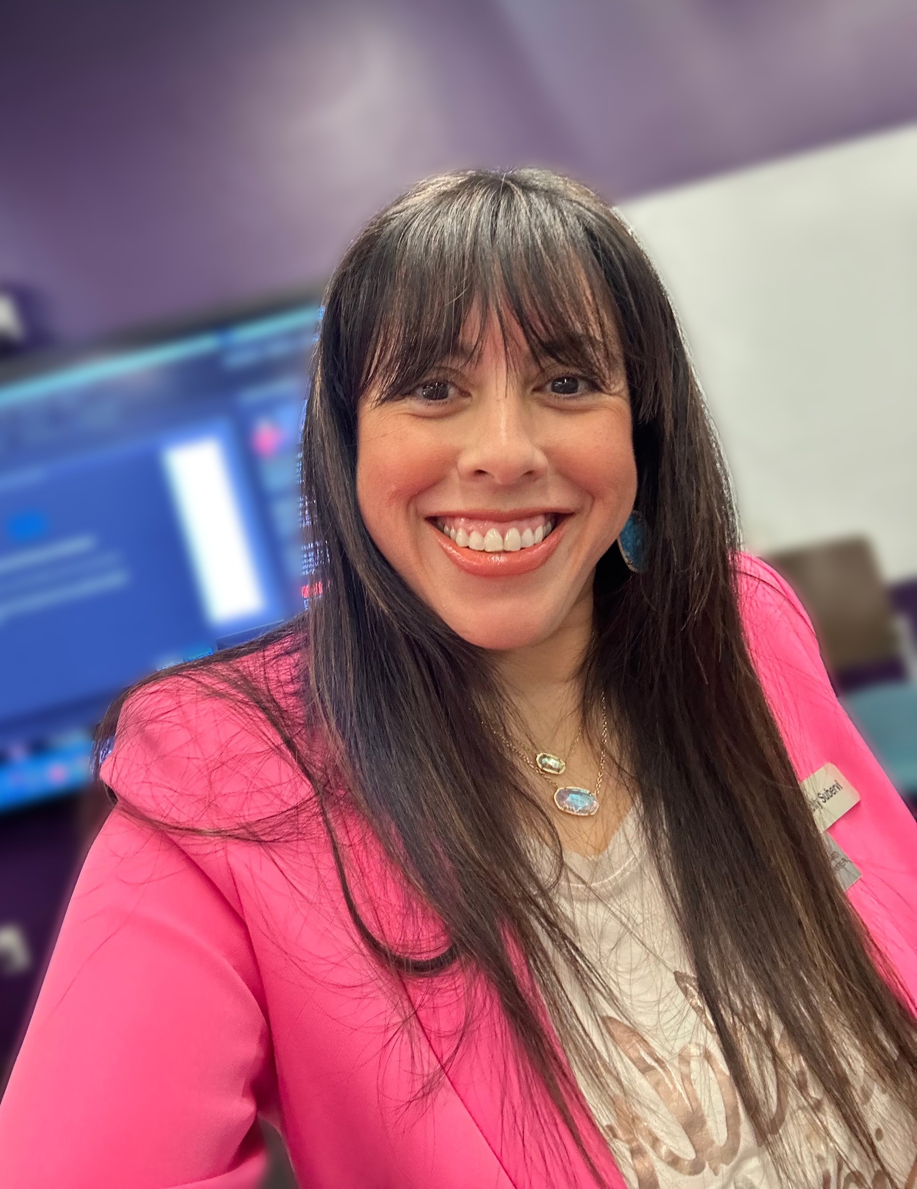 Holly Subervi in a pink blazer